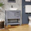 Meuble-lavabo gris 30 po avec miroir et plateau seulement