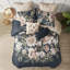 Édredon 8 pièces en coton bleu marine, motif floral, uni, vapeur, bleu marine, détails brodés, lavable à la machine-116011763