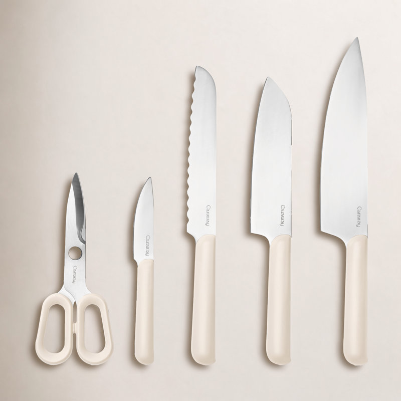 Caraway 5Pc Knife Set, Cream
