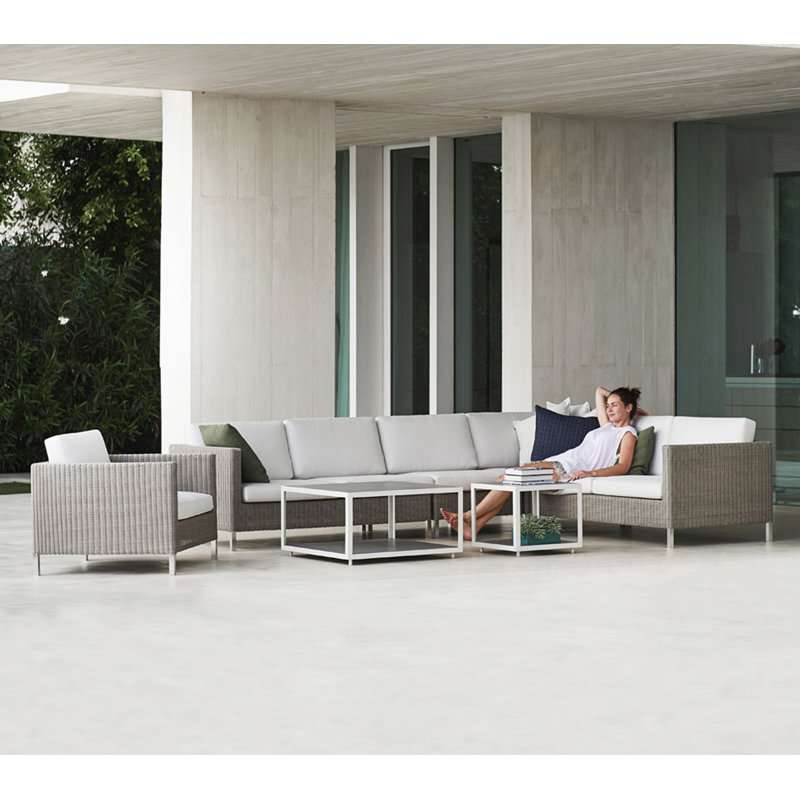 Level Outdoor Square Coffee Table, White, 31.1 W x 31.1" L x 16.6" H