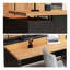 Bureau brun et noir rectangulaire en bois massif + fer avec 3 tiroirs-61040106