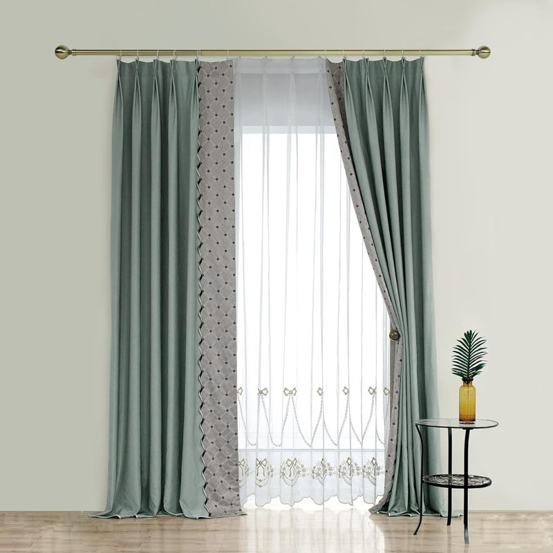 120cm Straight Tension Shower Curtain Rod & Hook Set, Brass