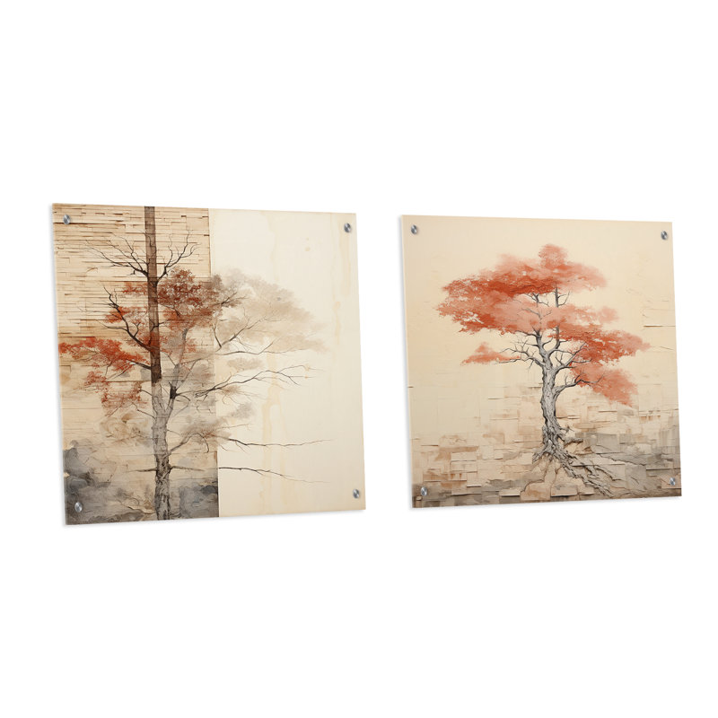 Minimalisme, séquoia beige, arbre III, H 16 po x l 33 po