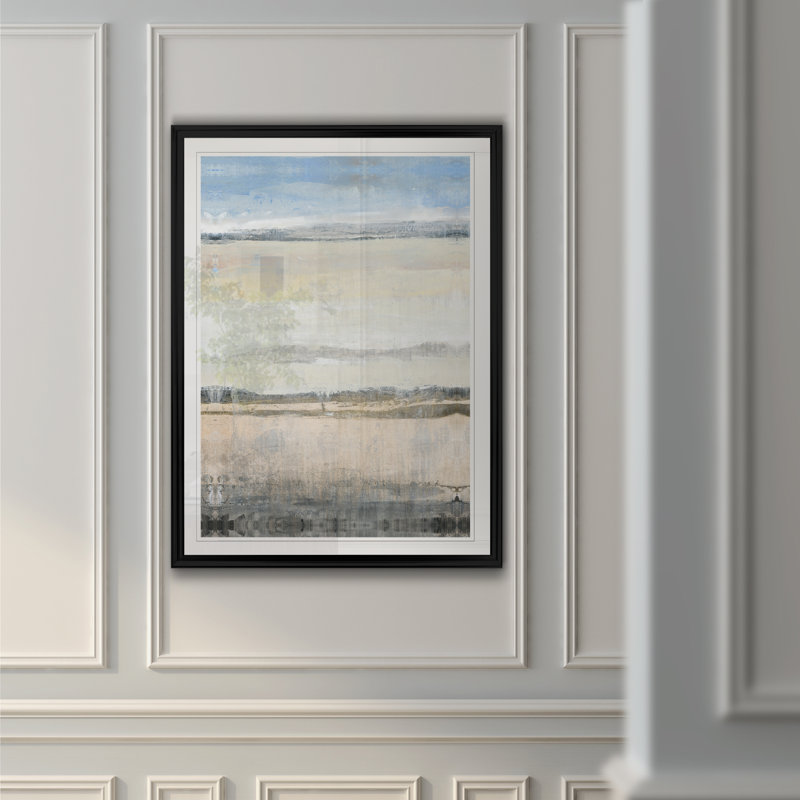 " E Transitional Space I ", 18.5" H x 24.5" W x 1.5" D, Black Framed