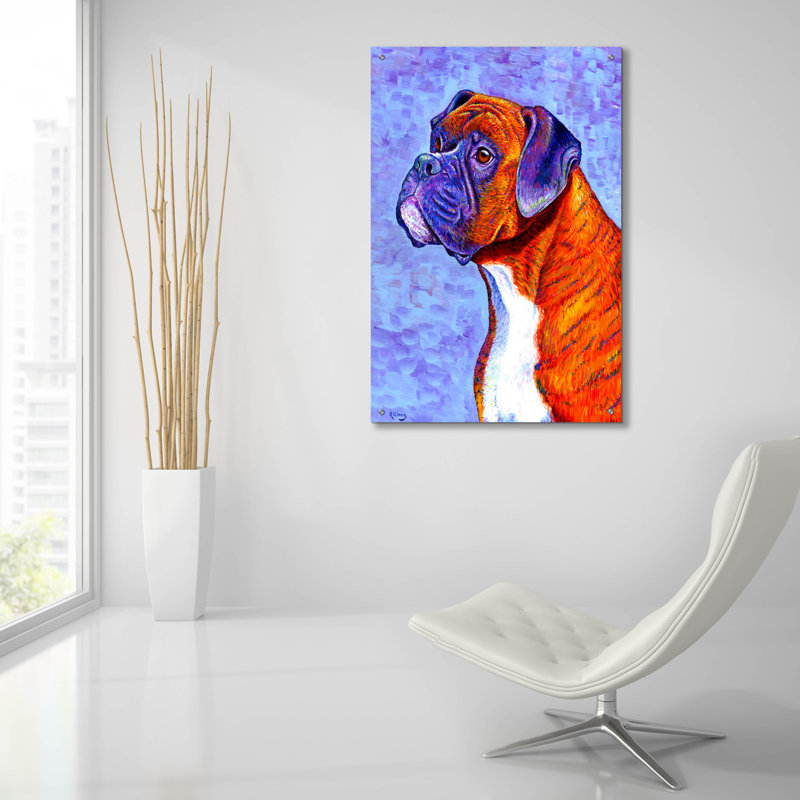 «Brindle Boxer Dog» par Rebecca Wang Art, H 36 po x l 24 po x P 0,2 po