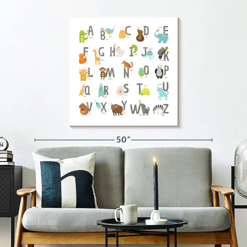 Ashelle, animal, griffonnage, alphabet, H 30 po x l 30 po