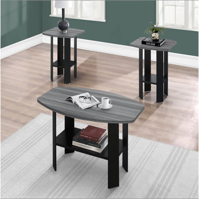 Ensemble de table, ensemble de 3 pièces, café, bout, côté, accent, salon, stratifié, transitionnel