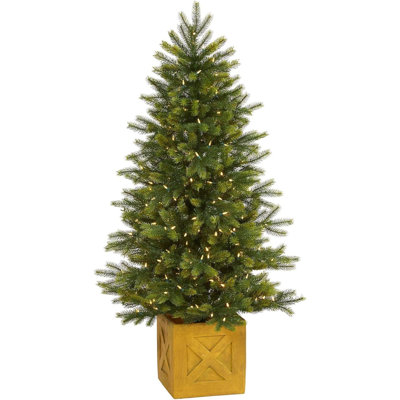  5ft Manchester Fir Artificial Christmas Tree Decorative Planter Lights