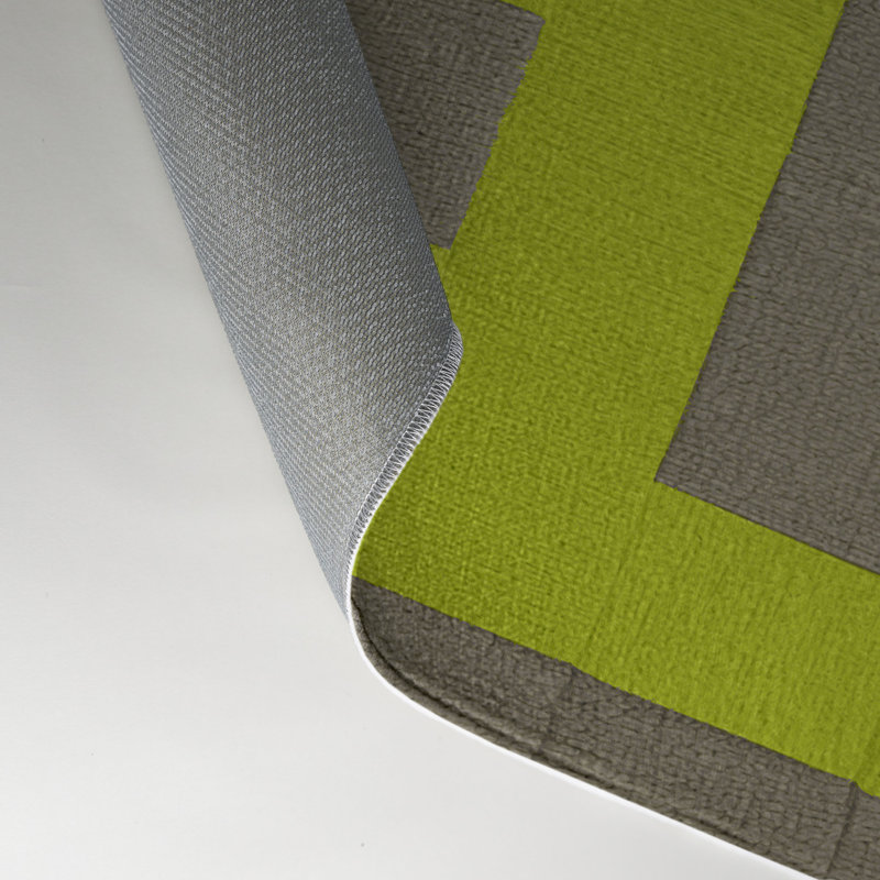 Tapis d'intérieur et d'extérieur à carreaux vert, Rectangulaire 3 pi x 5 pi