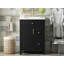Meuble-lavabo de salle de bain avec lavabo en céramique et deux supports de rangement sur la porte-1055984288