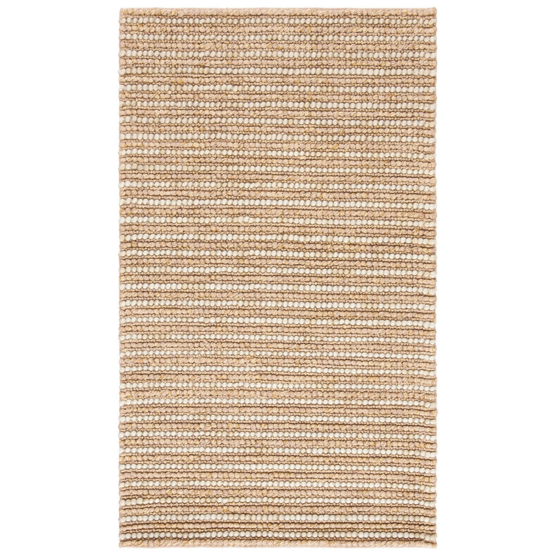 Tapis beige tissé à plat à la main Ferrera, Rectangle 3 pi x 5 pi