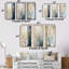 Or et bleu, trésors, paysages, arbres, ensemble de 3 impressions sur toile-401710613-401710610