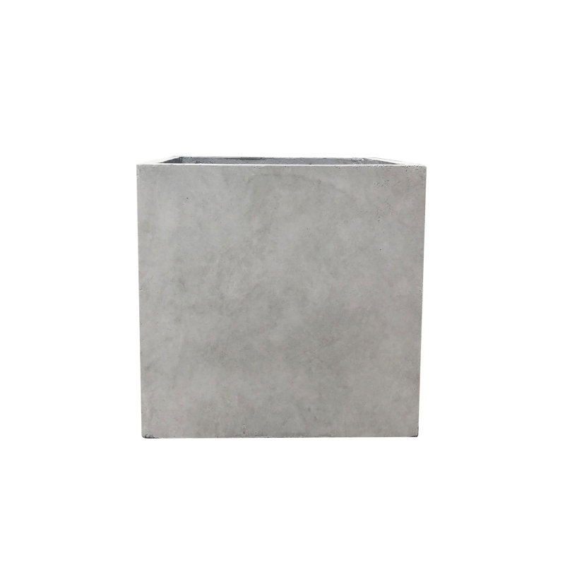 Boîte à fleurs en béton Wabbaseka, H 16 po x l 16 po x P 16 po, Béton vieilli
