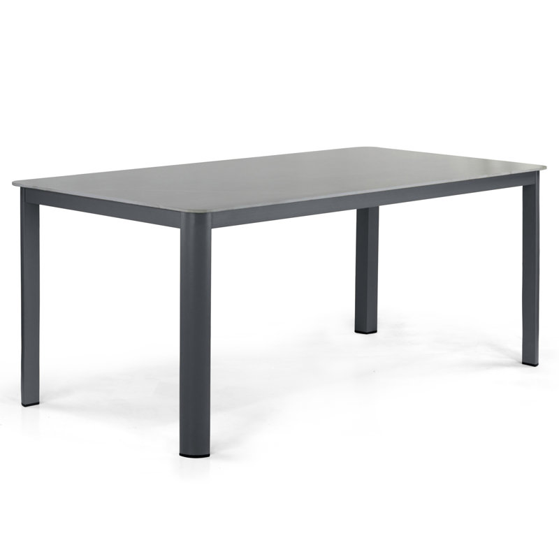 Bisera Grey Outdoor Dining 4 Seats Set, Gray Cushion/Gray Frame