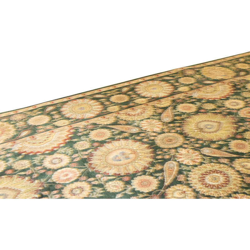 High-Quality Hand-Knotted Dark Green Area Rug