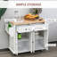 Kitchen Island On Wheels With Rubberwood Top, Spice Rack, Towel Rack, And Drawers For Efficient Storage And Mobility-1686475943