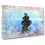 Balancing Zen Stones upon a Lake in Abstract - Wrapped Canvas-55312647