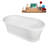 71" Streamline Soaking Freestanding Tub and Tray With Internal Drain-101697654