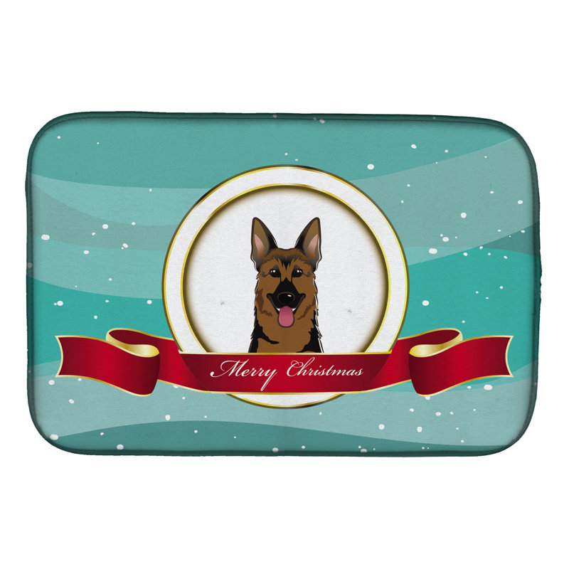 Tapis de séchage en noël allemand berger merry