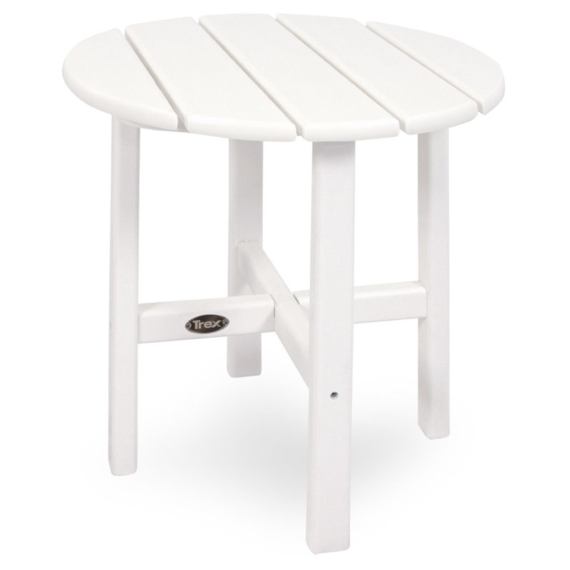 TREX Outdoors Cape Cod Round 18" Side Table, Classic White