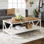 Table basse bicolore à cadre en V avec tablette de rangement inférieure-1767665939-1767665938