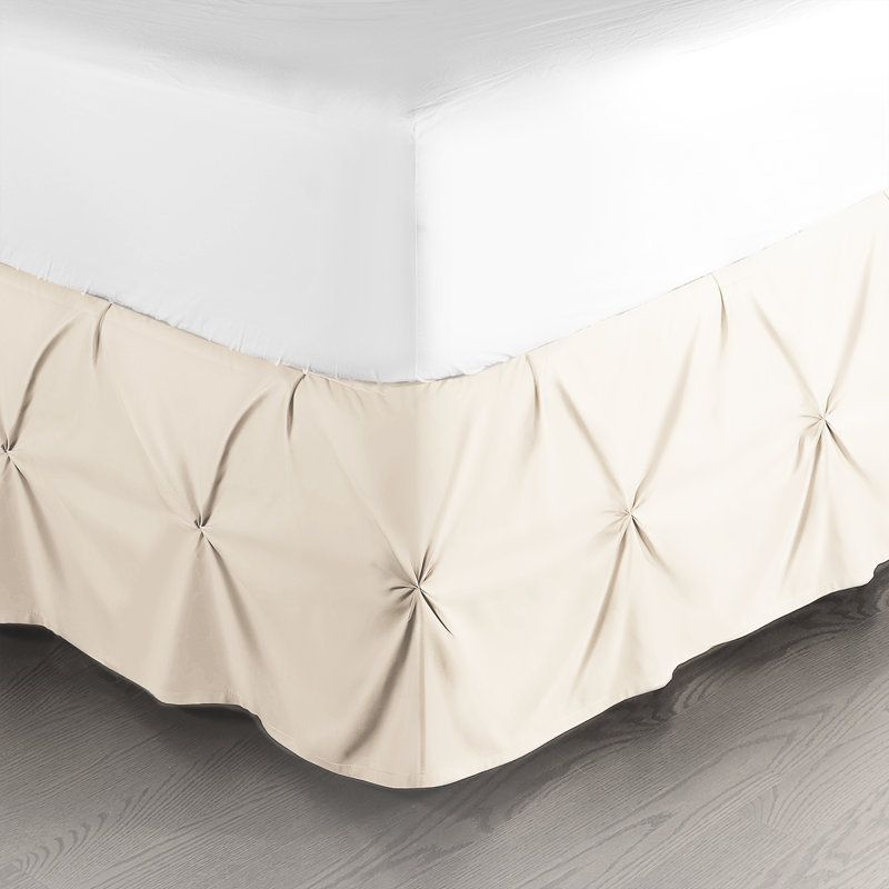 Jupe de lit 14 po , Double, Beige / Crème