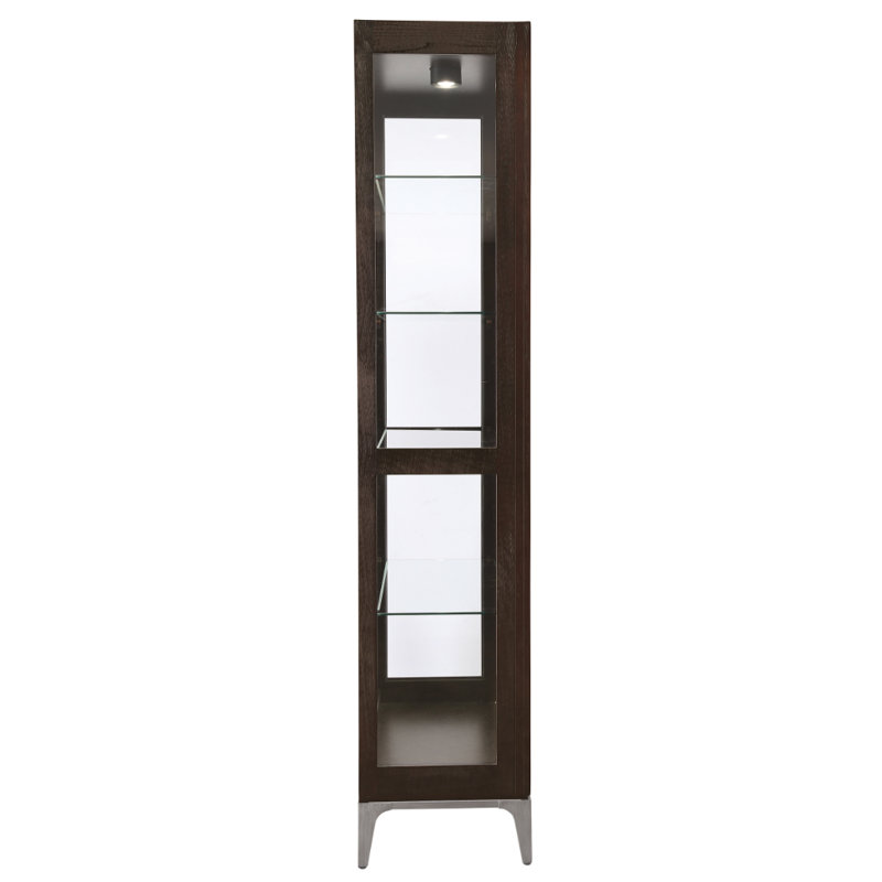 Sheena Lighted Curio Cabinet, Aged Mocha