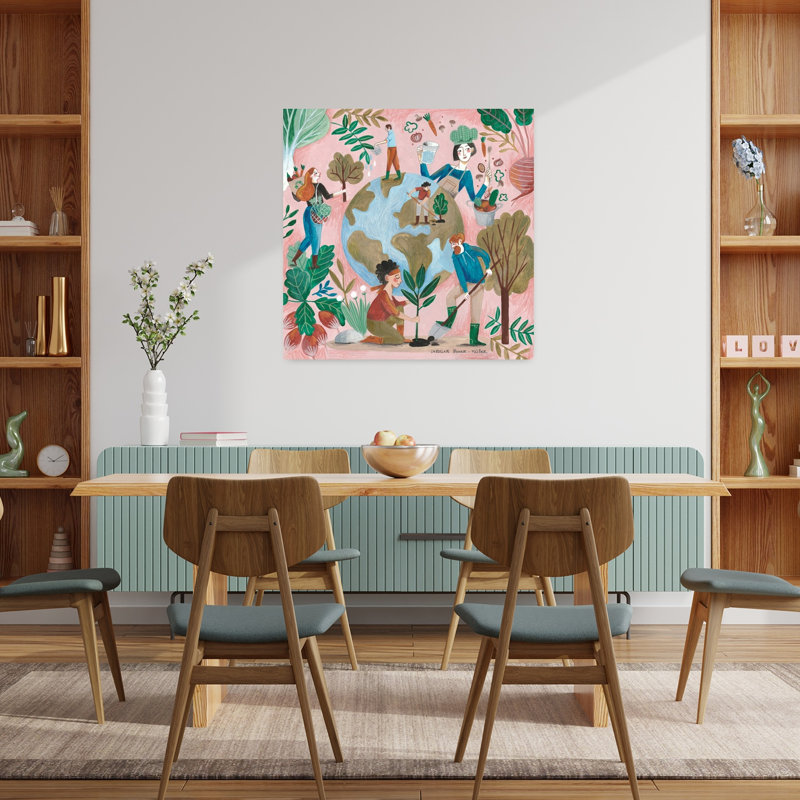 Art contemporain avec arbre abstrait, H 36 po x l 36 po