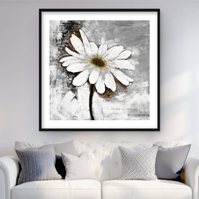 Abstrait marguerite - chambre à coucher moderne, impression encadrée