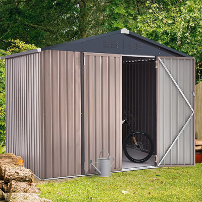 8 Ft. W x 6 Ft. D Metal Lean-To Garden Shed