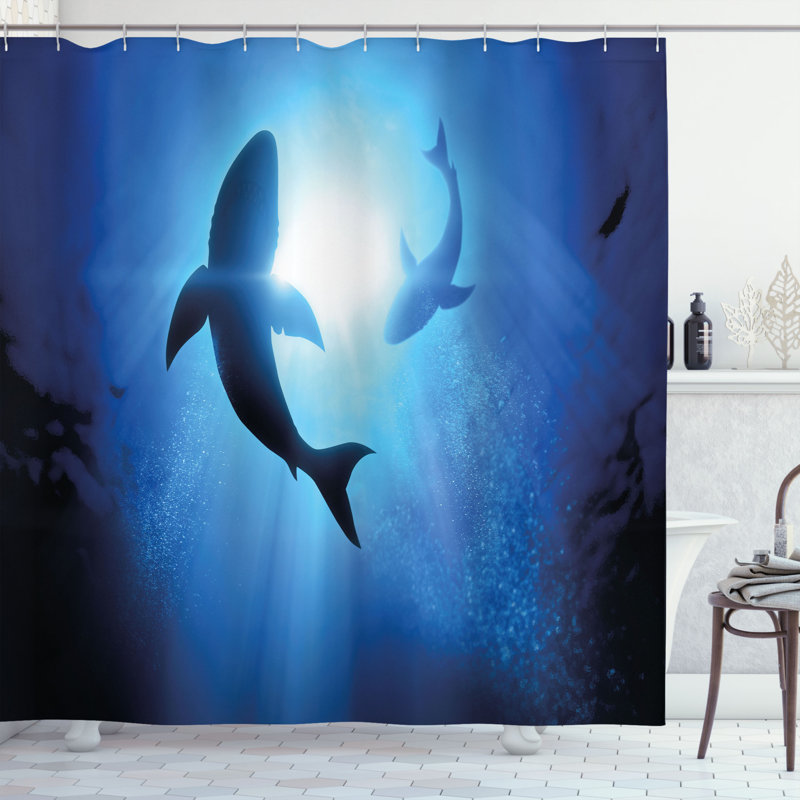 Shower Curtain with Hooks Included, 70" H x 69" W