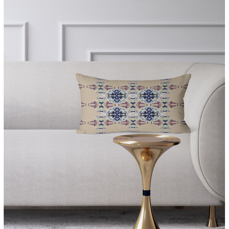 Coussin Floral Elegance, Bleu / Vert