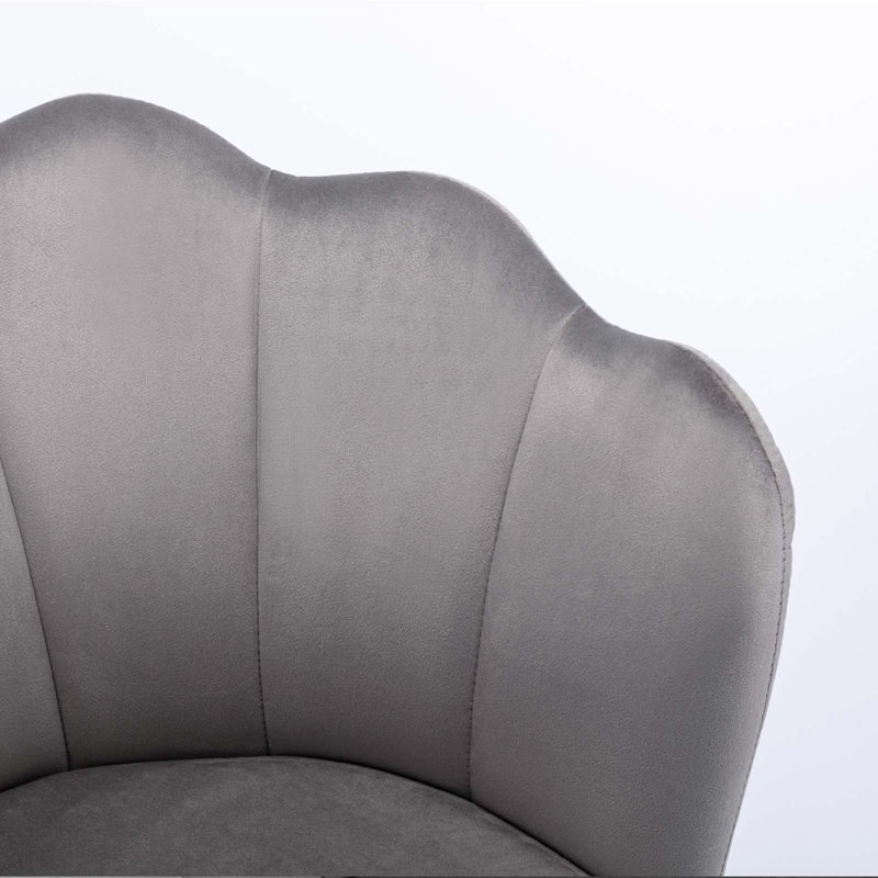 Chaise longue en velours 23,8 po, Velours gris