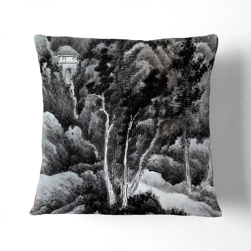 Floral Square Cushion, 40cm H x 40cm W x 15cm D, White