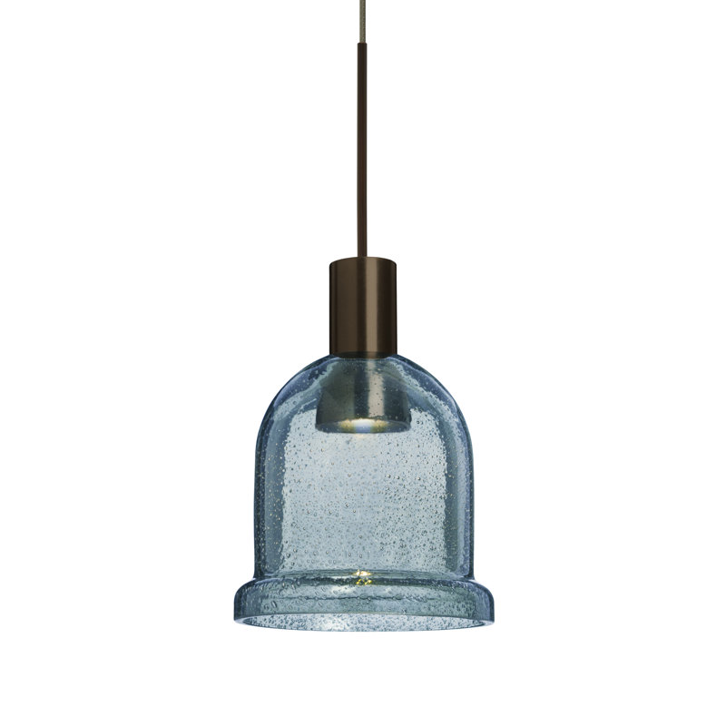 Hannah 1 - Light LED Single Pendant, Bronze, Blue