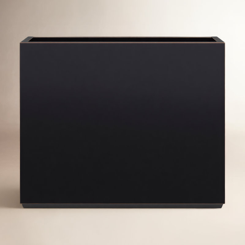 Boîte à fleurs Tormund, H 30 po x l 38 po x P 9,8 po, Noir / bordure dorée