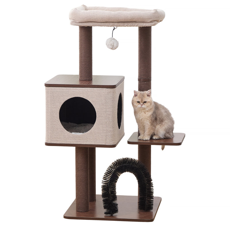 PetPals 42" Cat Tree with Condo and Pom Pom Toy