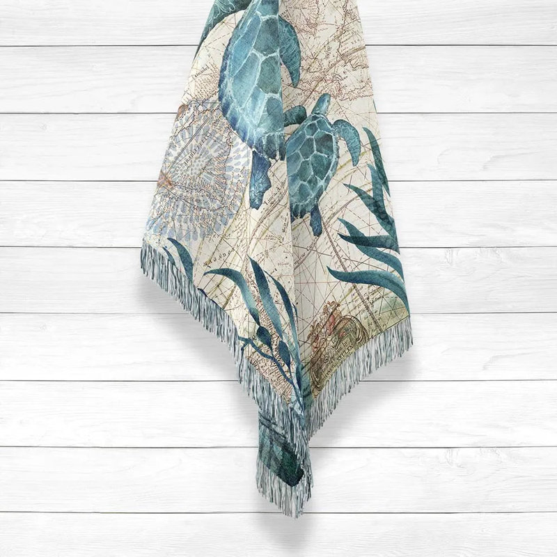 Bay Turtles Woven Throw Blanket, 50" W x 60" L
