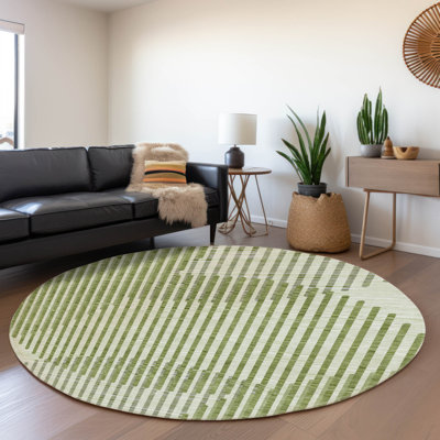 Premium Machine Washable Corum AMF1001 Circles Rug