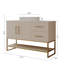 Meuble-lavabo autoportant moderne 47,2 po avec vasque en céramique, pieds en acier inoxydable doré et armoire de rangement