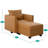 Ruen Convertible Air Leather Accent Chair  for Living Room, Apartment, Office-122954107-122954105