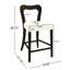 De 2 tabourets de comptoir beige et brun foncé, bois d'hévéa massif naturel, conception moderne épaisse, dossier ergonomique pour plus de confort, tabourets sans accoudoirs, fabriqué à partir de pieds élégants, confort esthétique incurvé,-979689306-979689316