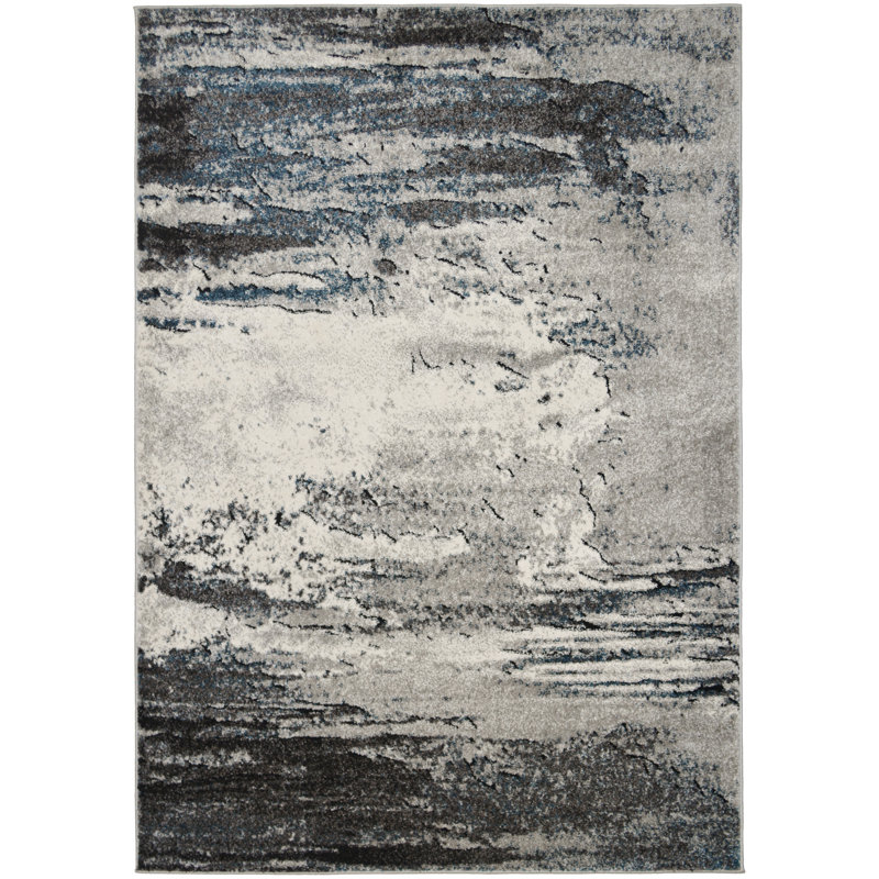 Tapis gris / beige Mirage, Rectangle 7 pi 10 po x 9 pi 10 po