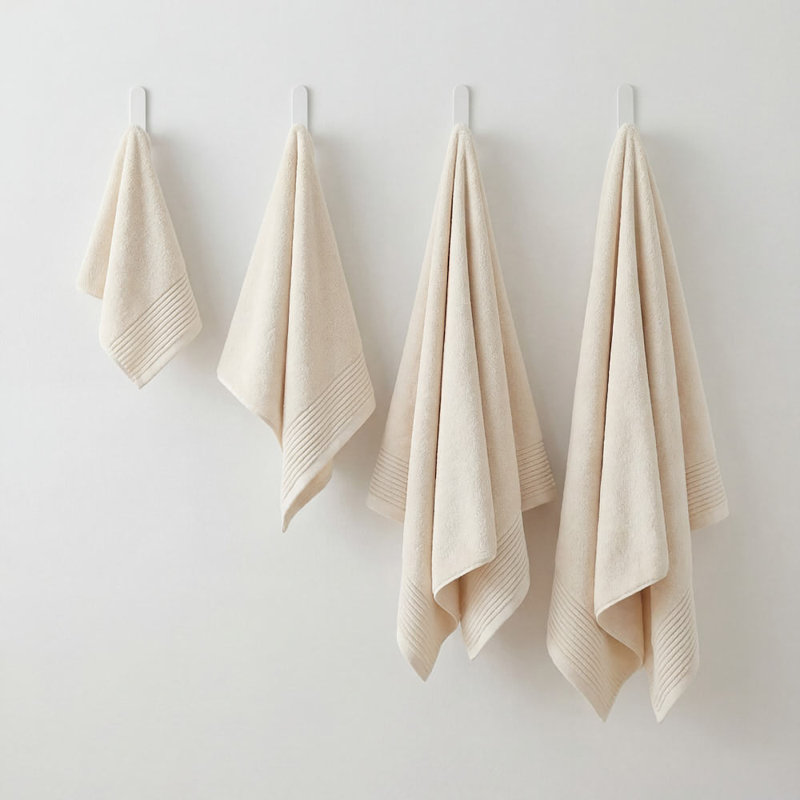 Towels 100% Cotton Plush Hand Towel, Cream