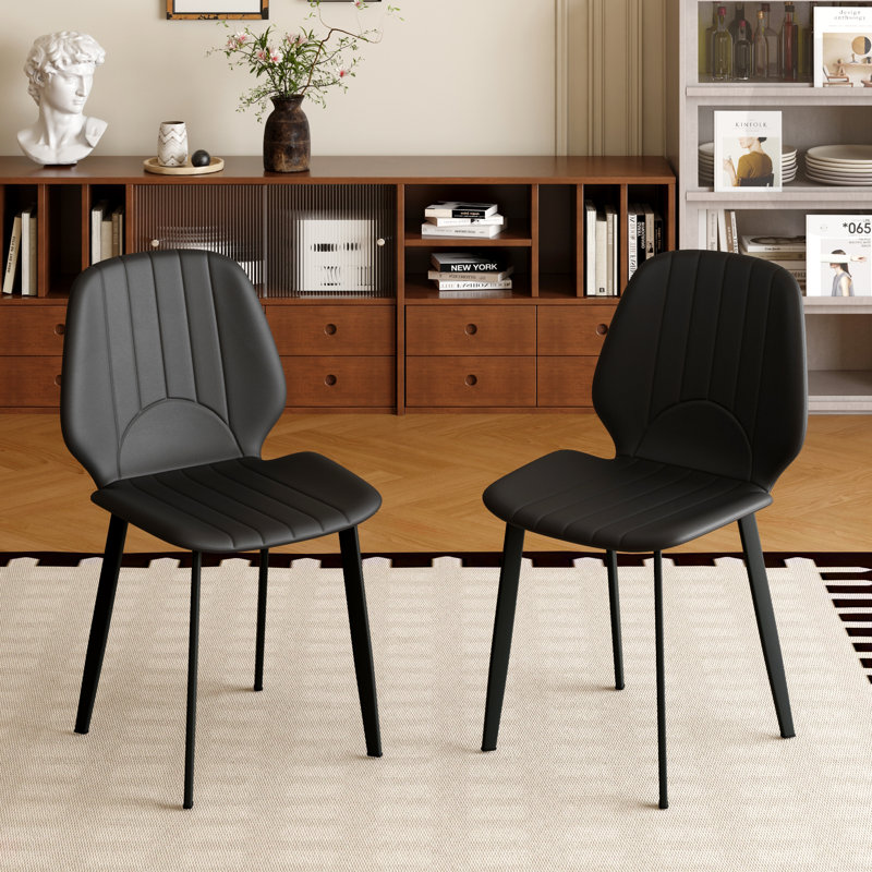 Modern Side Dining Chairs, Black