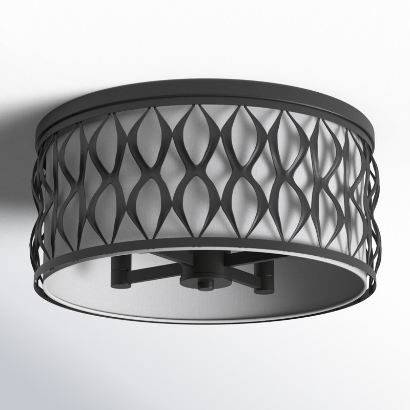 Fabric Flush Mount, Matte Black