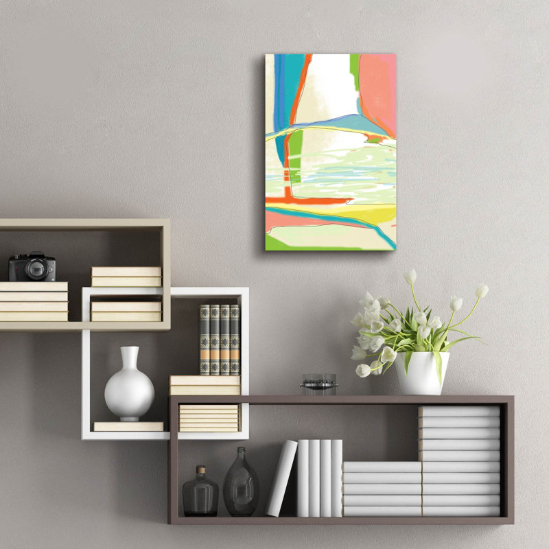 Art mural en verre «Deconstructed Landscape 3» par Jan Weiss, H 24 po x l 16 po x P 0,2 po