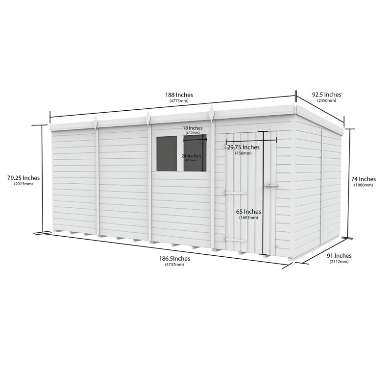 16x8 Pent Composite Shed