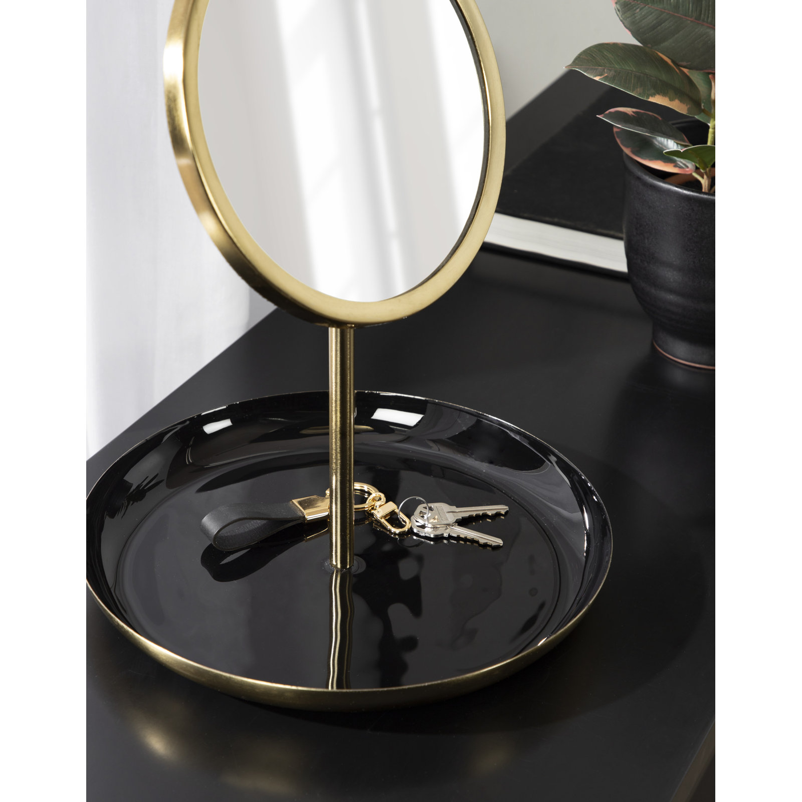 Idria 11" Accent Mirror, Black