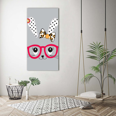 Rabbit With Glasses - Wrapped Canvas Print